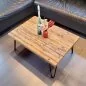 Preview: Couchtisch aus recyclten Gerüstbohlen / Massivholz mit Hairpin Legs Industiestahl Preview: Couchtisch aus recyclten Gerüstbohlen / Massivholz mit Hairpin Legs Industiestahl